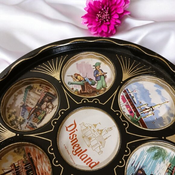 Rare Vintage MCM Collectible Disneyland Black Drink Serving Tray 1950s-1960's - Picture 4 of 9